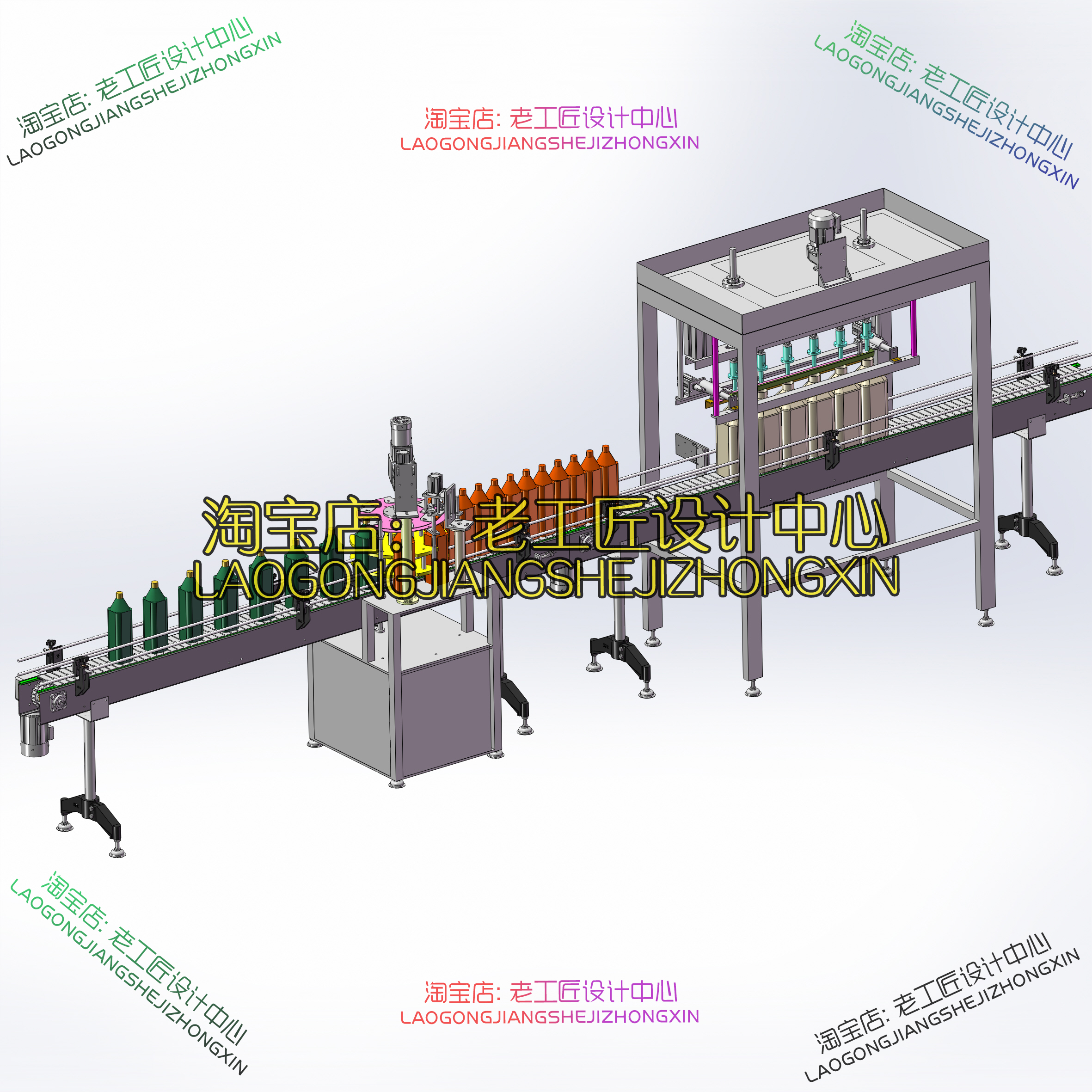 B02-Filling and Capping Machine灌装机3D数模图纸 STP格式